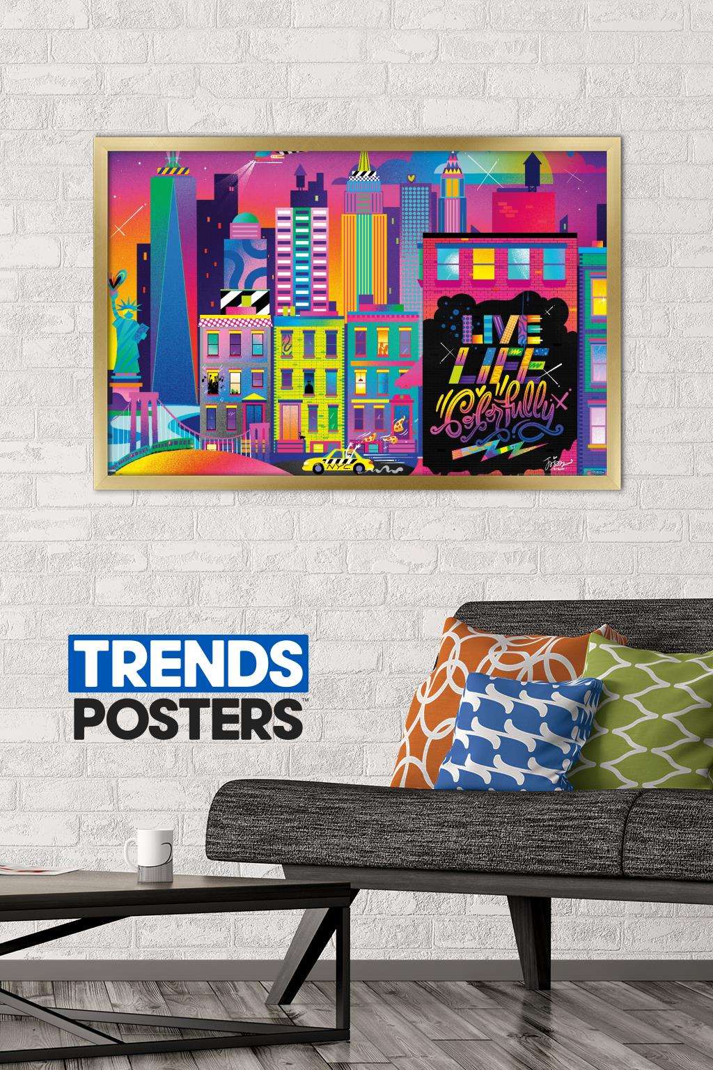 Jason Naylor - Live Life Colorfully Wall Poster, 22.375" x 34", Framed