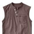 thumbnail image 4 of Guluxicc Mens Tank Tops Collared Button Round Neck Solid Color Sleeveless Tops Summer Outdoor Casual Shirt with Pocket, 4 of 4