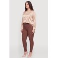 thumbnail image 3 of Women's Plus Size Satin Long Sleeve Button Front Shirt, 3 of 4
