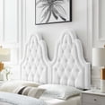 thumbnail image 2 of Tufted Headboard, Twin Size, White, Velvet, French Bedroom, Modern Contemporary Boutique HB35199, 2 of 9