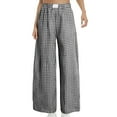 thumbnail image 7 of GEWSEY Women's Striped Gingham Boxer Pants Cotton Pajama Lounge Pj Casual Plaid Trousers Y2K Beach Bottoms with Pockets (Black, S), 7 of 7