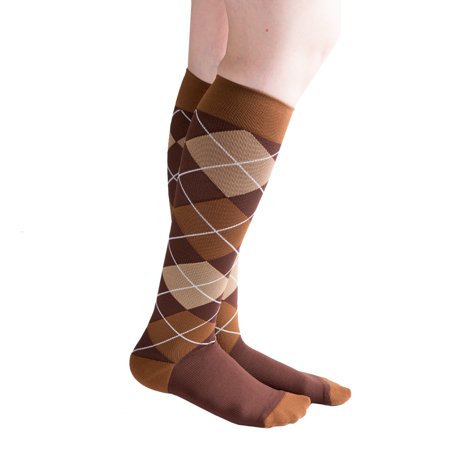 VenaCouture Womens 15-20 mmHg Compression Socks, Bold Argyle Pattern
