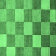 thumbnail image 1 of Ahgly Company Indoor Square Checkered Emerald Green Modern Area Rugs, 4' Square, 1 of 4