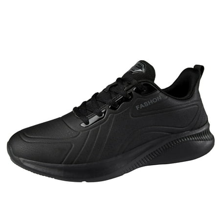 

zuwimk Sneakers For Men Men s Pure Casual Low Top Lace Up Skate Shoe Sneaker Black