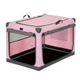 thumbnail image 2 of Petsfit 36inch Soft Dog Crate, Adjustable Fabric Cover by Spiral Iron Pipe, Chew Proof Strengthen Sewing Collapsible Dog Crate 3 Door Design,Pink, 2 of 9