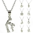 thumbnail image 1 of Jiaroswwei Stainless Steel Mom Daughter Pendant Charm Necklace Jewelry Mother Day Gift, 1 of 8