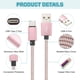 thumbnail image 3 of Cable de Carga USB Tipo C Uxcell, Cable de Carga Trenzado Tipo-C a USB A, Cable de Transferencia de Datos Rosa 3.28 ft 1, 3 of 6