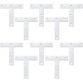 thumbnail image 1 of Soportes en forma de T, placa de reparación plana, soportes de esquina de acero inoxidable, placas de fijación planas rectas para reparación de fijación de muebles de unión (10 piezas, 80x80x1,5 mm) ZefeiWu 8390614356986, 1 of 1