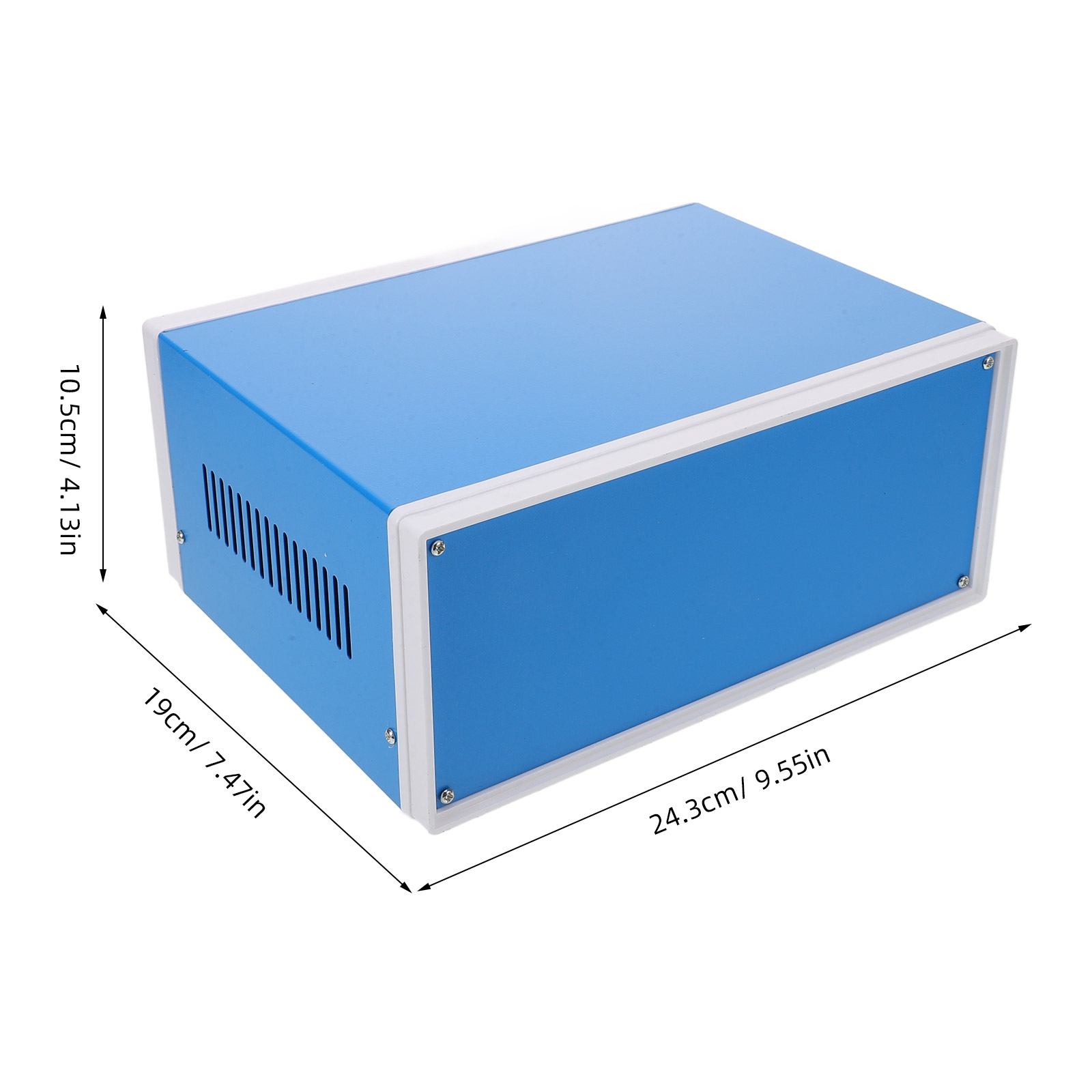Soimiss Durable Blue Metal Enclosure Project Box for Electrical Devices with Screws