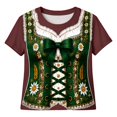 thumbnail image 3 of Womens Graphic T Shirt Crew Neck Short Sleeve Relaxed Fit Tee for Casual Outing Theme Party Brick Red,XL, 3 of 3