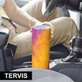 thumbnail image 6 of 20oz Stainless Steel Skinny Tumbler with Telescopic Straw, Vacuum Insulated Slim Travel Cup, 360° Full Wrap Printed, Colorful Aurora Print, 6 of 6