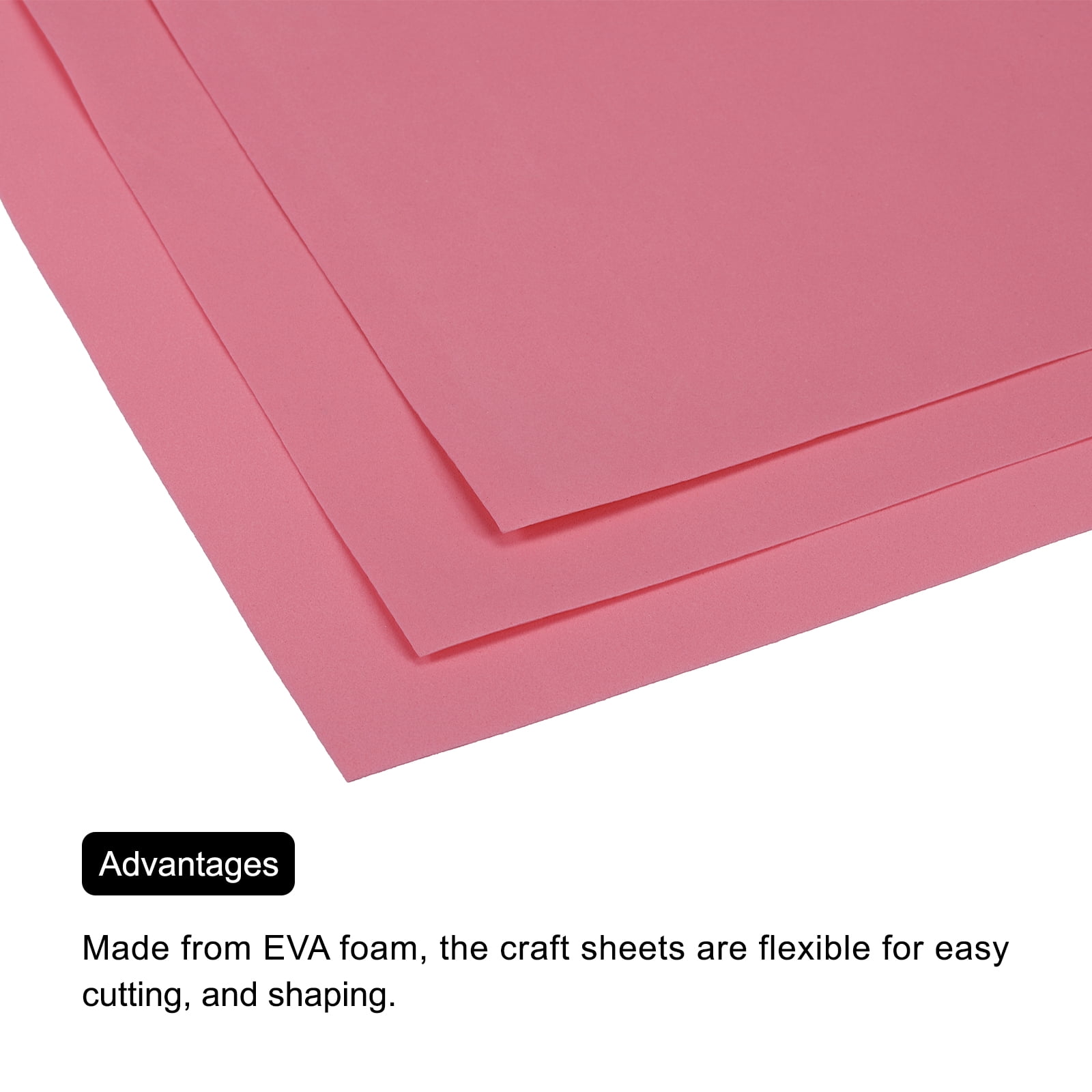 EVA Foam Sheets Pink 19.7 Inch x 35.4 Inch 1mm Thick Crafts Foam Pack of 5