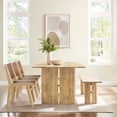 thumbnail image 2 of 86 Inch Dining Table, Brown Oak, Wood, Rectangular, Kitchen Cafe Bistro Hospitality Restaurant, Modern Contemporary HB35906, 2 of 6