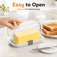 thumbnail image 6 of W Large Butter Dish with Lid for Countertop and Fridge Refrigerator Door Shelf, Airtight 250g Butter Keeper for East Coast/West Coast/European/Kerrygold Butter/French Butter/Cream Cheese, 6 of 7
