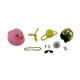 thumbnail image 4 of Pato Decorativo Rosa Con Casco Cromado Amarillo, 4 of 4
