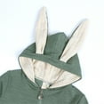 thumbnail image 6 of MIXUE Baby Girls Rompers Animal Bunny Easter Rabbit Ear Hoodie Long Sleeve With Zipper Bodysuits Streetwear,Green,9-12 Months, 6 of 9