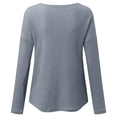 thumbnail image 4 of Women's Fall Waffle Knit Tunic Tops Loose Long Sleeve Button Up V Neck Henley Shirts, 4 of 5