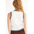 thumbnail image 4 of Ragstock White Contrast Trim Sweater Vest, 4 of 4