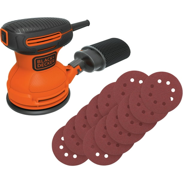 BLACK+DECKER Random Orbit Sander With Bonus Sandpaper, BDERO100VA