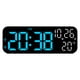 thumbnail image 2 of Despertador digital con pantalla de temperatura y humedad | Reloj LED silencioso de mesita de noche para casa y oficina | Temporizador de cuenta regresiva y segundos saltables | Decoración moderna, 2 of 4