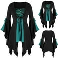 thumbnail image 2 of Skpblutn Plus Size Tops Tunic Sleeve Lace Gothic Blouse Women Tee Sequined Long Up Casual Green Xl, 2 of 6