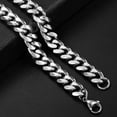 thumbnail image 4 of 16-36" Stainless Steel Silver Chain Cuban Curb Womens Mens Necklace 3/5/7/9/11mm, 4 of 4
