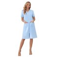 thumbnail image 2 of Richie House Women Zipper Robe Loungewear Short Sleeve Sleepwear Housecoat Bathrobe RHW2898-G-S, 2 of 7