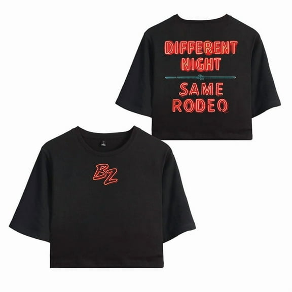 Bailey Zimmerman Merch Neon Sign T-Shirt For Women&Girls Midriff Short Sleeve Summer Clothing Vest Tee