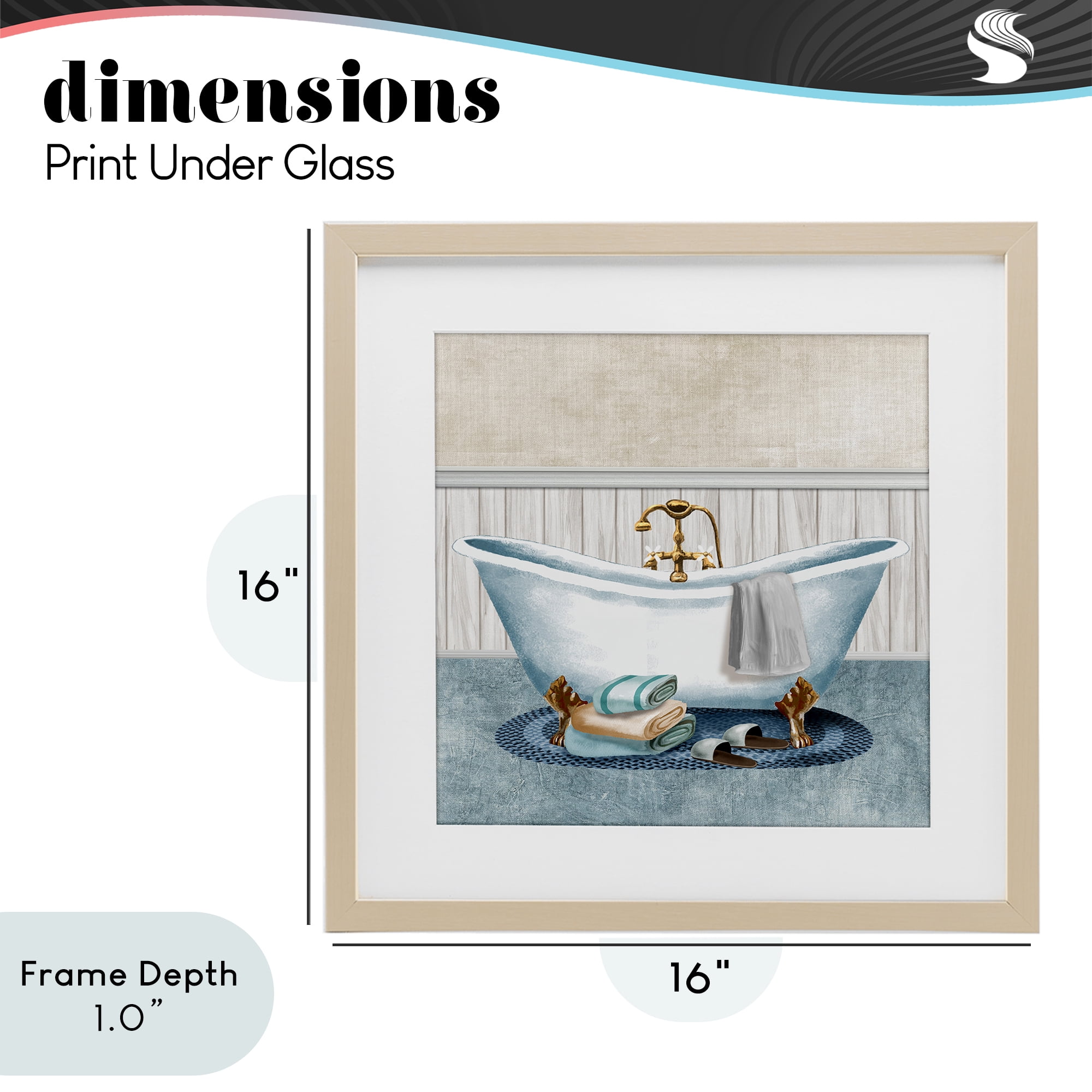 Stupell Industries Cozy Spa Bathtub & Slippers Birch Framed Print Under Glass, design by Conrad Knutsen