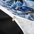 thumbnail image 4 of Metsweet Cartoon Dragon Bedding, Retro Books Animal Print Duvet Cover Full, Blue White Black,Black Reversible,3pcs,1 Duvet Cover and 2 Pillowcases, 4 of 6