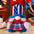 thumbnail image 6 of Patriotic Light Up Gnome 4th of July Independence Day Red White Blue Doll for Shelf Tabletop Decor, 6 of 6