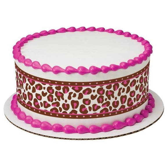 Pink Cheetah Edible Cake Topper Image Strips