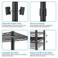 thumbnail image 5 of Ulif H4 Mini Portable Closet, 4 Tiers Freestanding Clothing Garment Rack for Small Space, Metal Clothes Wardrobe System for Bedroom, 23.6" W x 14" D x 76.4" H, Load 502 lbs, Black, 5 of 8