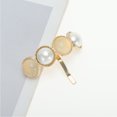 thumbnail image 5 of Unique Bargains 1 Pc Ponytail Buckle Hair Clip Faux Pearl Hair Ponytail Cuff for Women Beige Gold Tone, 5 of 5