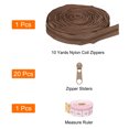 thumbnail image 3 of Unique Bargains Brown Nylon Coil Zippers with Sliders and Ruler (10 Yards, 20 Pack), 3 of 6