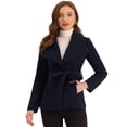 thumbnail image 1 of Abrigo con Solapa para Mujer Allegra K Azul oscuro XL, 1 of 5