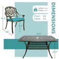 thumbnail image 3 of MEETWARM 9-Piece Outdoor Furniture Dining Set for 8, All Weather Cast Aluminum Patio Dining Set- Large 64" Square Table with Umbrella Hole, 8 Cushioned Chairs, Patio Table and Chairs Set, Ocean Blue, 3 of 8