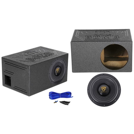 Rockville W10K9D4 10" 3200 Watt Car Audio Subwoofer + Vented Sub Box Enclosure