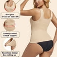 thumbnail image 3 of ANYFIT WEAR Women's Square Neck Tummy Control Shapewear Ribbed Tank Tops Compression Camisole Slimming Body Shaper, 3 of 7