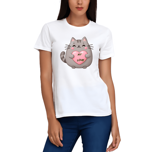 Playera Unisex Estampado Gatito My Love