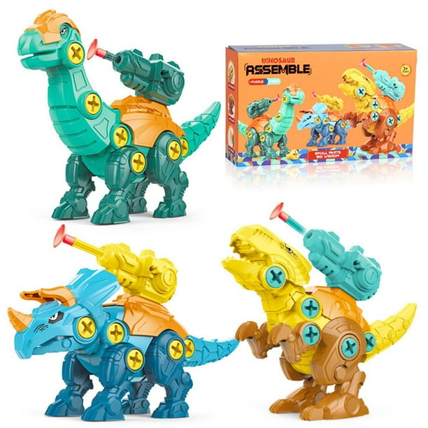 Paquete De 3 Juguetes De Dinosaurios Para Desmontar Y Disparar Para Niños, Juguetes De Dinosaurios Para Aprender A Construir, Regalo De Dinosaurio Para Niños Yuarrent FN005808-00