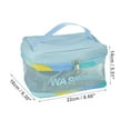 thumbnail image 2 of 1 Pc Women Portable Square Makeup Bag for Vacation Camping Business Travel Blue, 2 of 4