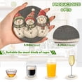 thumbnail image 2 of Yayeee 6 PCS Drink Coasters with Holder Set Woven Absorbent Round Tabletop Hot Pad, Red Snowmen, 2 of 7