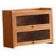 thumbnail image 4 of Organizador de pan de madera compacto con puerta abatible, 2 niveles, versátil, para despensa de cocina, ideal para tazas, , platos y vasos., 4 of 9
