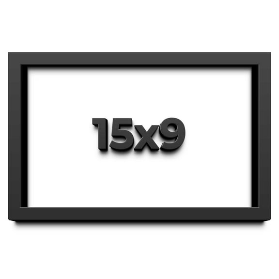15x9 Shadow Box Frame Black | 1 inches Deep Real Wood Contemporary Shadowbox Display Frame | UV