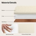thumbnail image 6 of Usaint Soft Upholstered Chenille Ottoman Bench with Padded Armrests, Solid Wood Legs for Entryway, Bedroom End of Bed, Living Room, Beige, 6 of 9