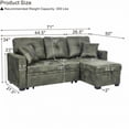 thumbnail image 2 of Pull-Out Convertible PU Leather Sectional Sofa Set with Reversible Chaise Lounge, Sleeper Loveseat Couch with Hidden Storage, 2 of 12