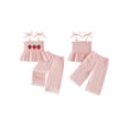 thumbnail image 2 of Loicainy Baby Kids Toddler Girl Summer Clothes 6 9 12 18 24 Month 2 3 4 5 6 Year Sleeveless Muslin Smocked Top Pants Cute Outfit, 2 of 9