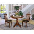 thumbnail image 2 of Pemberly Row Antique 3-piece Dining Set with Leather Seat in Mahogany, 2 of 6