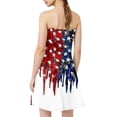 thumbnail image 3 of Women's Sleeveless Bandeau Tank Dress, Patriotic Independence Day Casual Wear with Lightweight Fabric, Ideal for Summer Travel and Street Fashion,White L, 3 of 4